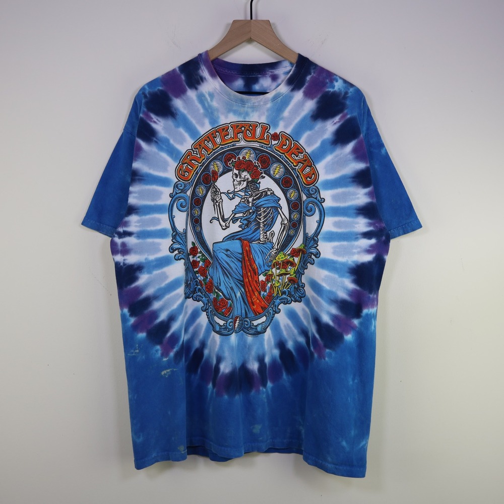 2018 Grateful Dead Bertha Skeleton Tie Dye T-Shirt XL Blue Psychedelic Rock Band